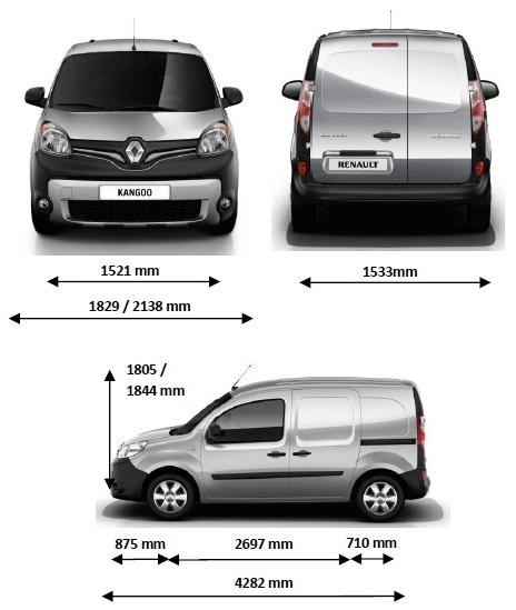 Szkic techniczny Renault Kangoo II Express Standard Facelifting 2013