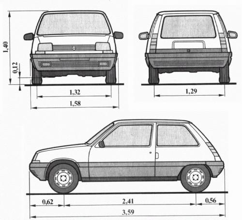 Szkic techniczny Renault 5 I