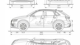 Audi RS Q3 (2014) - szkic auta - wymiary