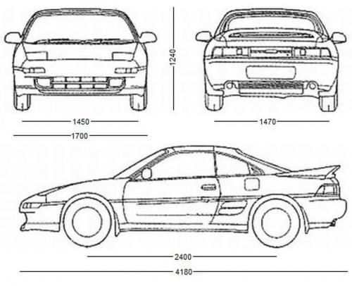 Szkic techniczny Toyota MR2 II