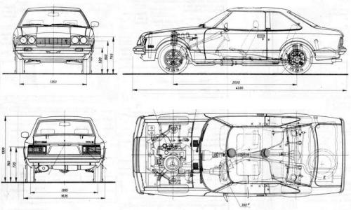 Szkic techniczny Toyota Celica II