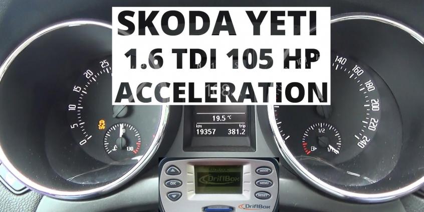 Skoda Yeti 1.6 TDI 105 KM - acceleration 0-100 km/h