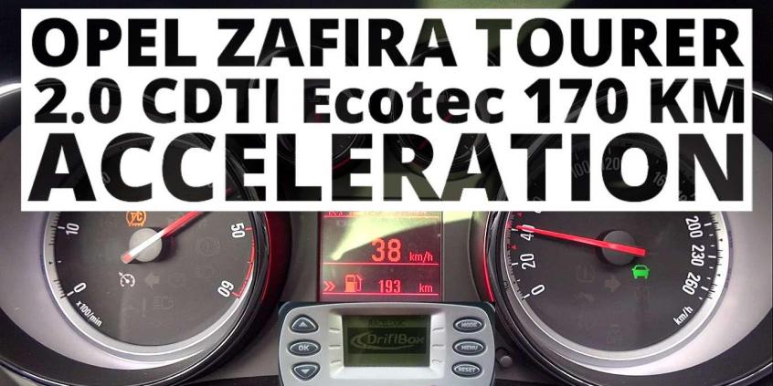 Opel Zafira Tourer 2.0 CDTI Ecotec 170 KM (AT) - przyspieszenie 0-100 km/h