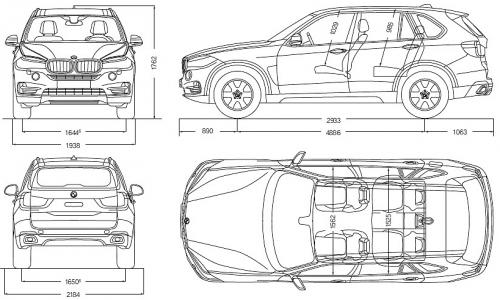 Szkic techniczny BMW X5 F15 SUV