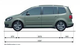 Volkswagen Touran II (2011) - szkic auta - wymiary