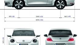 Volkswagen Beetle Cabrio 2013 - szkic auta - wymiary