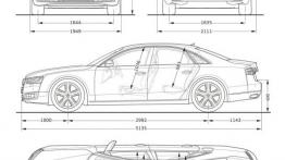 Audi A8 TDI quattro Facelifting (2014) - szkic auta - wymiary