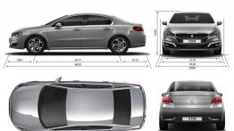 Peugeot 508 Sedan Facelifting (2015) - szkic auta - wymiary