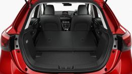 Mazda Demio IV (2015) - tylna kanapa złożona, widok z bagażnika