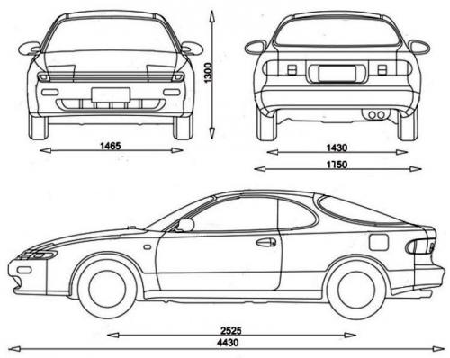 Szkic techniczny Toyota Celica V Coupe
