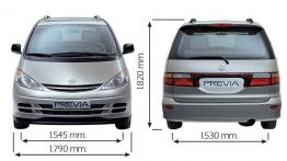 Toyota Previa - szkic auta - wymiary