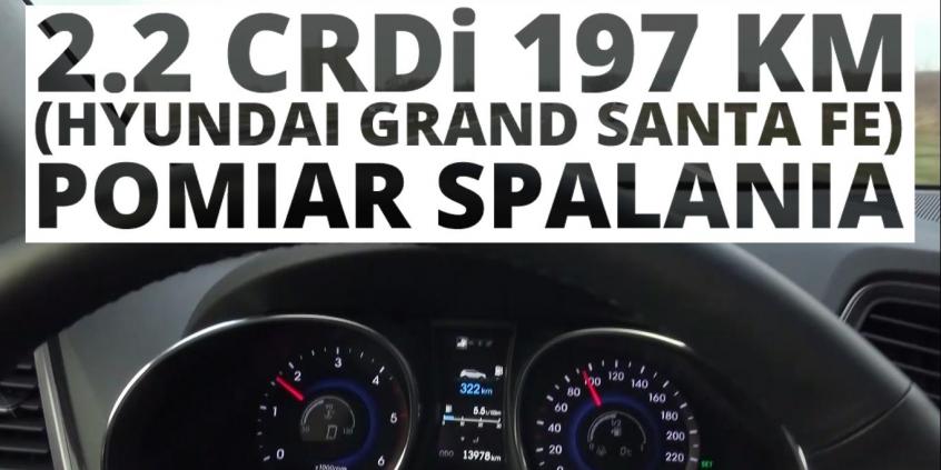 Hyundai Grand Santa Fe 2.2 CRDi 197 KM (AT) - pomiar spalania 