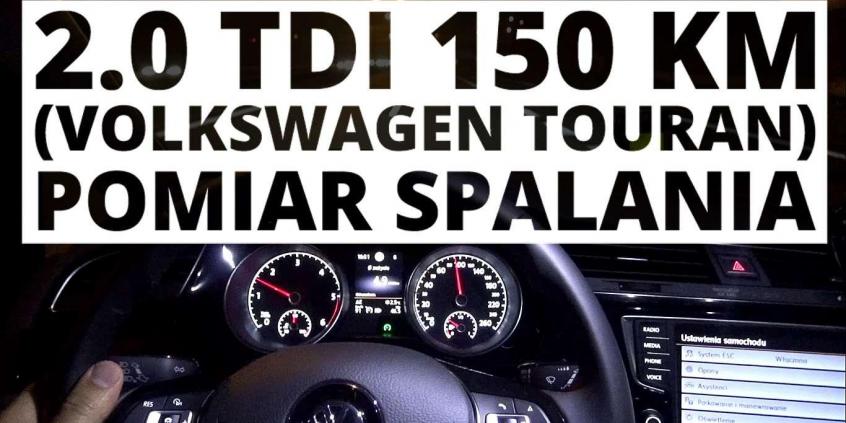 Volkswagen Touran 2.0 TDI 150 KM (MT) - pomiar spalania