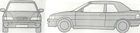 Szkic techniczny Ford Escort VI Cabrio