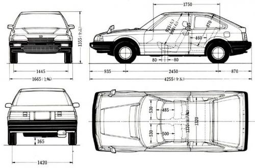 Szkic techniczny Honda Accord II Hatchback