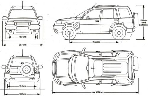 Szkic techniczny Land Rover Freelander I Standard
