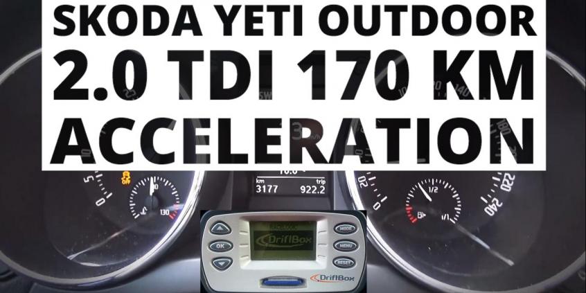 Skoda Yeti Outdoor 4X4 2.0 TDI 170 KM - przyspieszenie 0-100 km/h