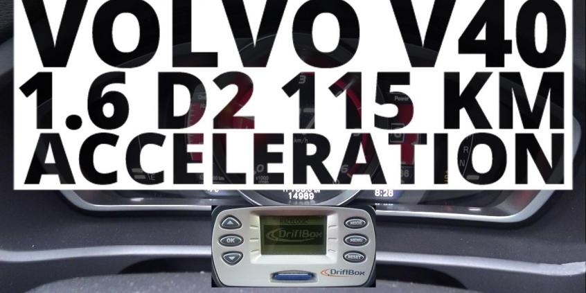 Volvo V40 Ocean Race 1.6 D2 115 KM (AT) - przyspieszenie 0-100 km/h 
