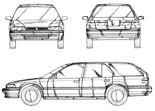 Szkic techniczny Honda Accord IV Kombi