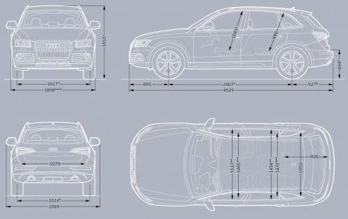 Szkic techniczny Audi Q5 I SUV Facelifting