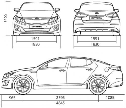 Kia Optima I Sedan Facelifting • Dane techniczne