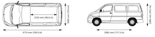 Szkic techniczny Toyota Hiace V Osobowy krótki
