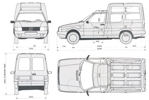 Szkic techniczny Fiat Fiorino II