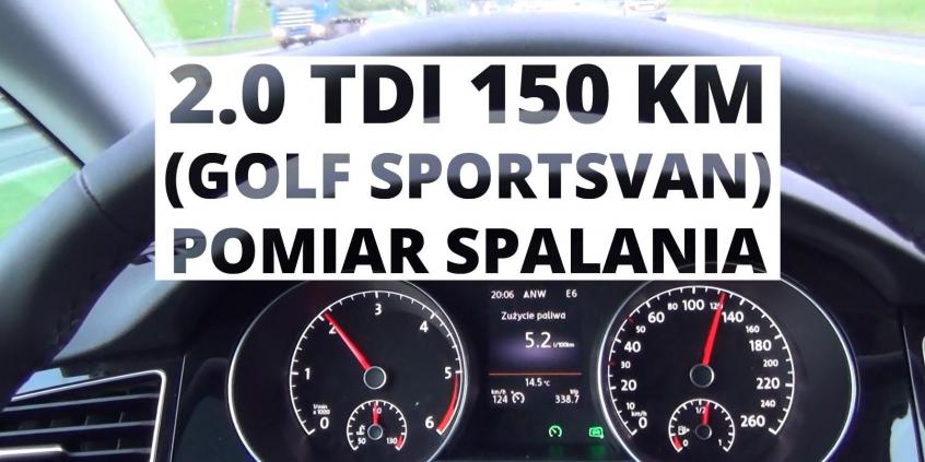 Volkswagen Golf Sportsvan 2.0 TDI 150 KM - pomiar spalania