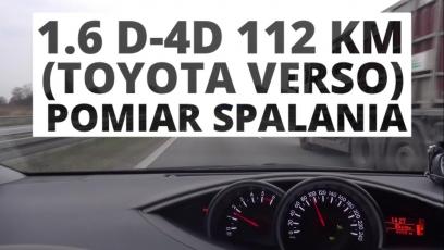 Toyota Verso 1.6 D-4D 112 KM (MT) - pomiar spalania 