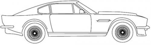 Szkic techniczny Aston Martin V8 Vantage I Vantage