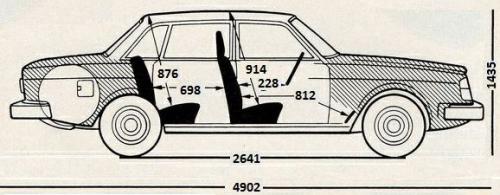 Szkic techniczny Volvo 264