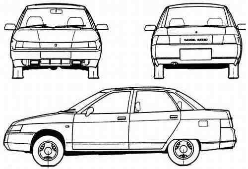 Szkic techniczny Łada 110 110 Sedan