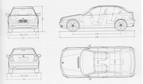 Szkic techniczny BMW Seria 3 E46 Compact