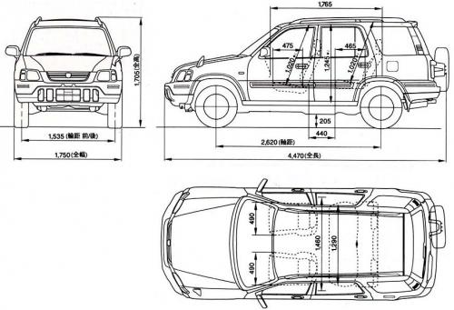 Szkic techniczny Honda CR-V I