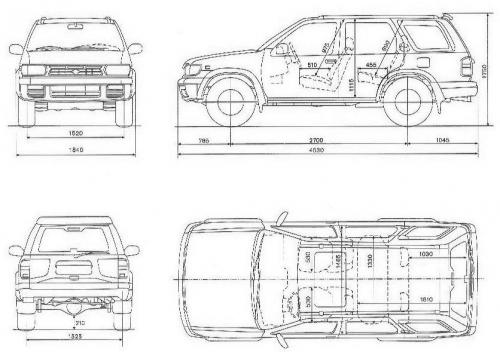 Szkic techniczny Nissan Pathfinder II