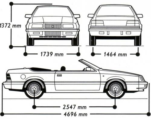 Szkic techniczny Chrysler LE Baron III Cabrio