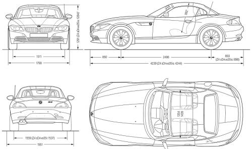 Szkic techniczny BMW Z4 E89 Roadster