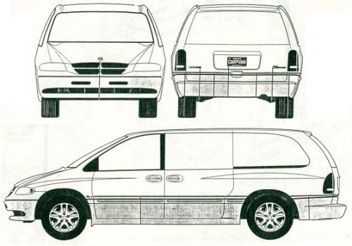 Szkic techniczny Dodge Caravan III Grand Caravan