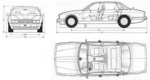 Szkic techniczny Jaguar XJ IV