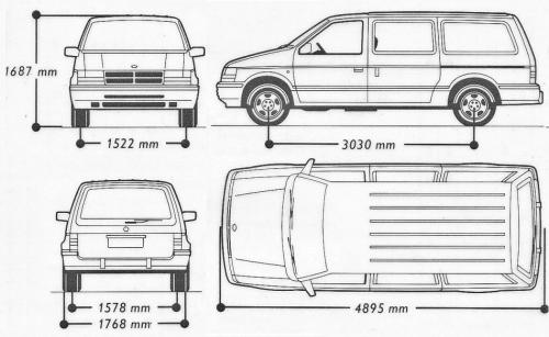 Szkic techniczny Chrysler Voyager II Grand Voyager