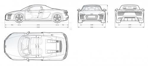 Szkic techniczny Audi R8 II Spyder
