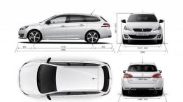Peugeot 308 II SW GT Line (2014) - szkic auta - wymiary