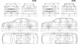 Audi A6 2001 - szkic auta - wymiary