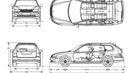 Saab 9-3 Sport Hatchback - szkic auta - wymiary