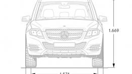 Mercedes GLK Facelifting - szkic auta - wymiary