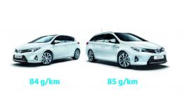 Toyota Auris II Hybrid Touring Sports (2013) - przód - reflektory włączone