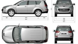 Peugeot 4007 - szkic auta - wymiary