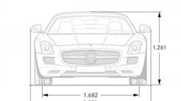 Mercedes SLS AMG Roadster 2012 - szkic auta - wymiary