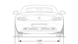 Mercedes SLS AMG Roadster 2012 - szkic auta - wymiary