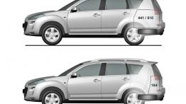 Peugeot 4007 - szkic auta - wymiary